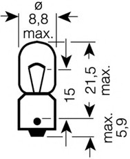 3893 OSRAM - Лампа вспомогательного освещения T4W 12V 4W BA9s  (Фото 1)