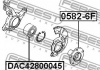 DAC42800045 FEBEST - Подшипник ступицы передний 42X80X45 (Фото 2)