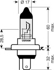 64193CBI OSRAM - Лампа фарная H4 12V 60/55W P43t Cool Blue Intense (Фото 1)