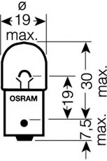 5007 OSRAM - Лампа вспомогат. освещения R5W 12V 5W ВА15s ( ) (Фото 1)