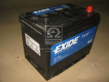 EB704 EXIDE - Акумулятор 70Ah-12v  EXCELL (266х172х223), R, EN540 (Фото 1)