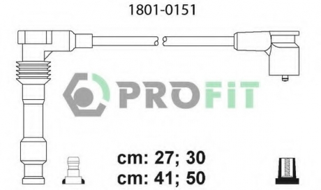 1801-0151 PROFIT - Комплект кабелів високовольтних (Фото 1)