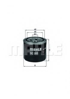 OC205 MAHLE / KNECHT - Фильтр масляный Mazda (Фото 1)