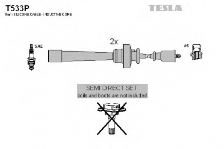 T533P TESLA - Комплект кабелiв запалювання (Фото 1)