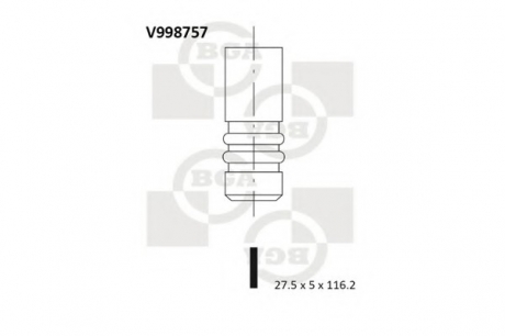V998757 BGA - Клапан двигуна  (Фото 1)