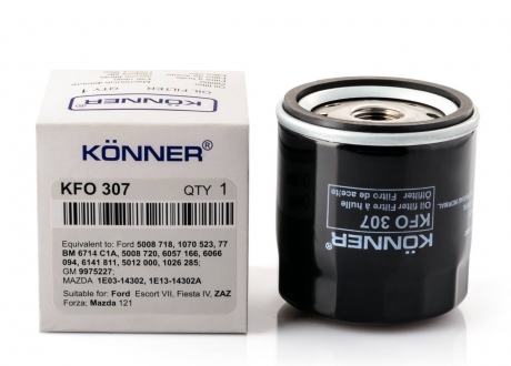 KFO-307 KONNER - Фильтр очистки масла корпусный Chery Amulet, Forza, E5, Arrizo 3, Elara (Фото 1)