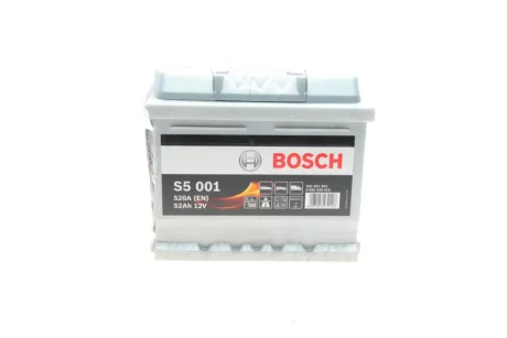 Акумулятор 52Ah-12v (S5001) (207x175x175),R,EN520 BOSCH 0 092 S50 010