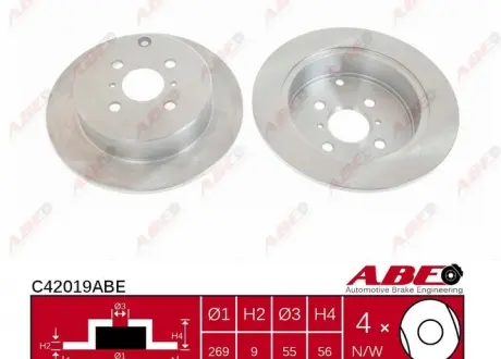 Диск гальмівний задній BYDF3 ABE BYDF3-3502102