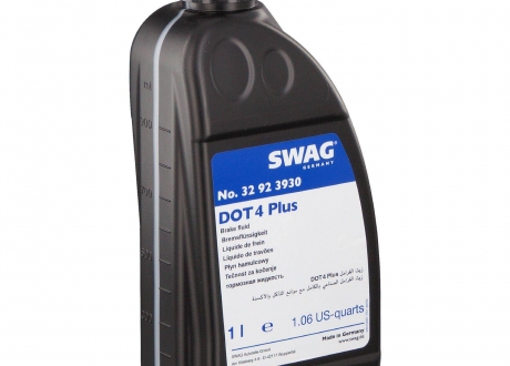 32923930 SWAG - Тормозная жидкость DOT 4+, 1L (Фото 1)