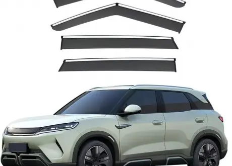 Вітровики, козирки на двері(компл. 4 шт.) чорні з хромовим молдингом, BYD Yuan UP 2024- GoodWay WVDBYDYUP (фото 1)