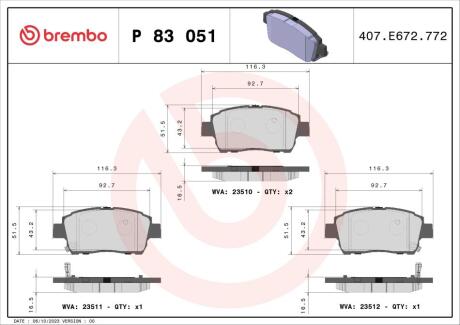Колодки тормозные передние BYD Yuan BREMBO FrontBPBYDYuan