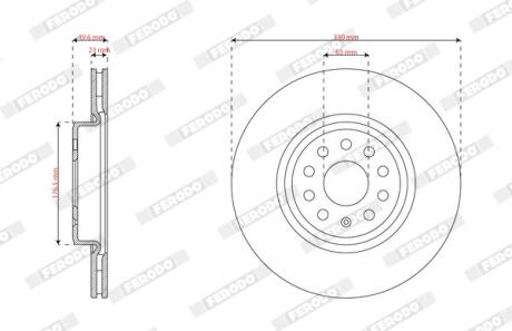 Диск тормозной передний Volkswagen ID.3 FERODO 1EA615301