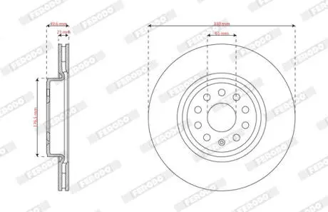 Диск тормозной передний Volkswagen ID.3 FERODO 1EA615301