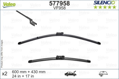 Щетка стеклоочистителя 600/430 мм (компл. 2 шт) MG350 Valeo 30024048-30024045-Valeo