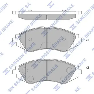 Комплект гальмівних колодок з 4 шт. дисків Hi-Q (SANGSIN) SP1077